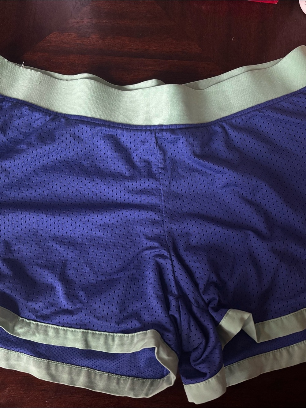 Nike Women’s Blue Mesh Boxer Shorts with Mint Trim